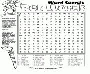 Printable word session pet words activity sheet coloring pages